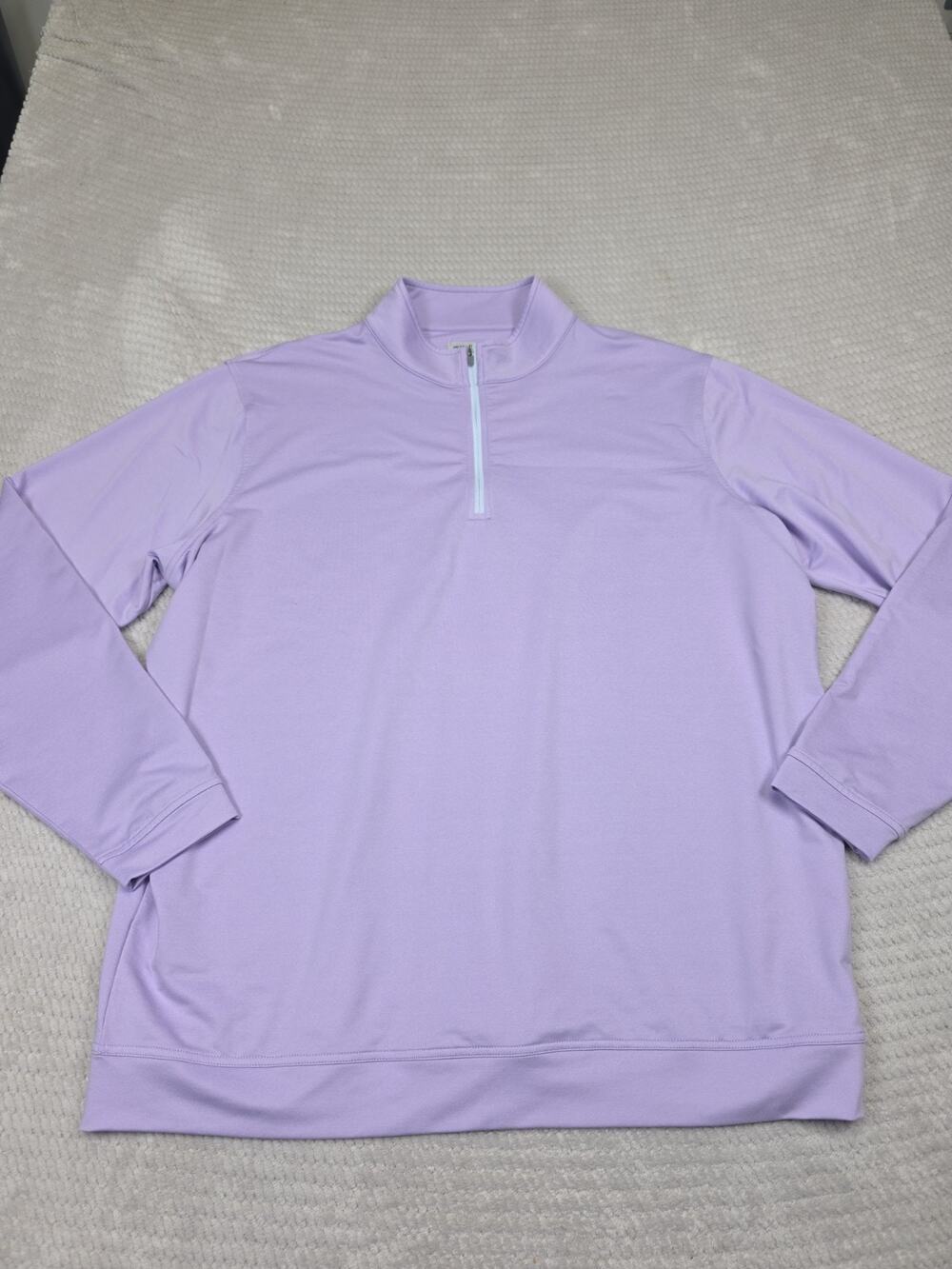 Peter Millar Shirt Mens 2X Purple Pullover Quarter Zip Performance